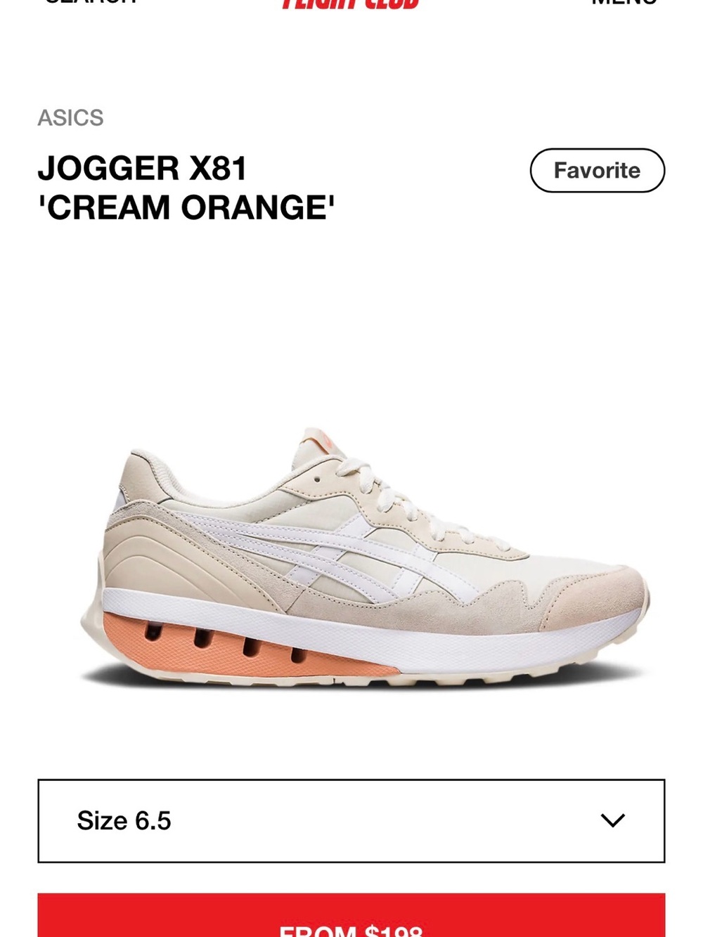 Asics Jogger X81 Cream White Sneakers with Peach Accent